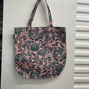 Jcrew floral tote in pink and navy